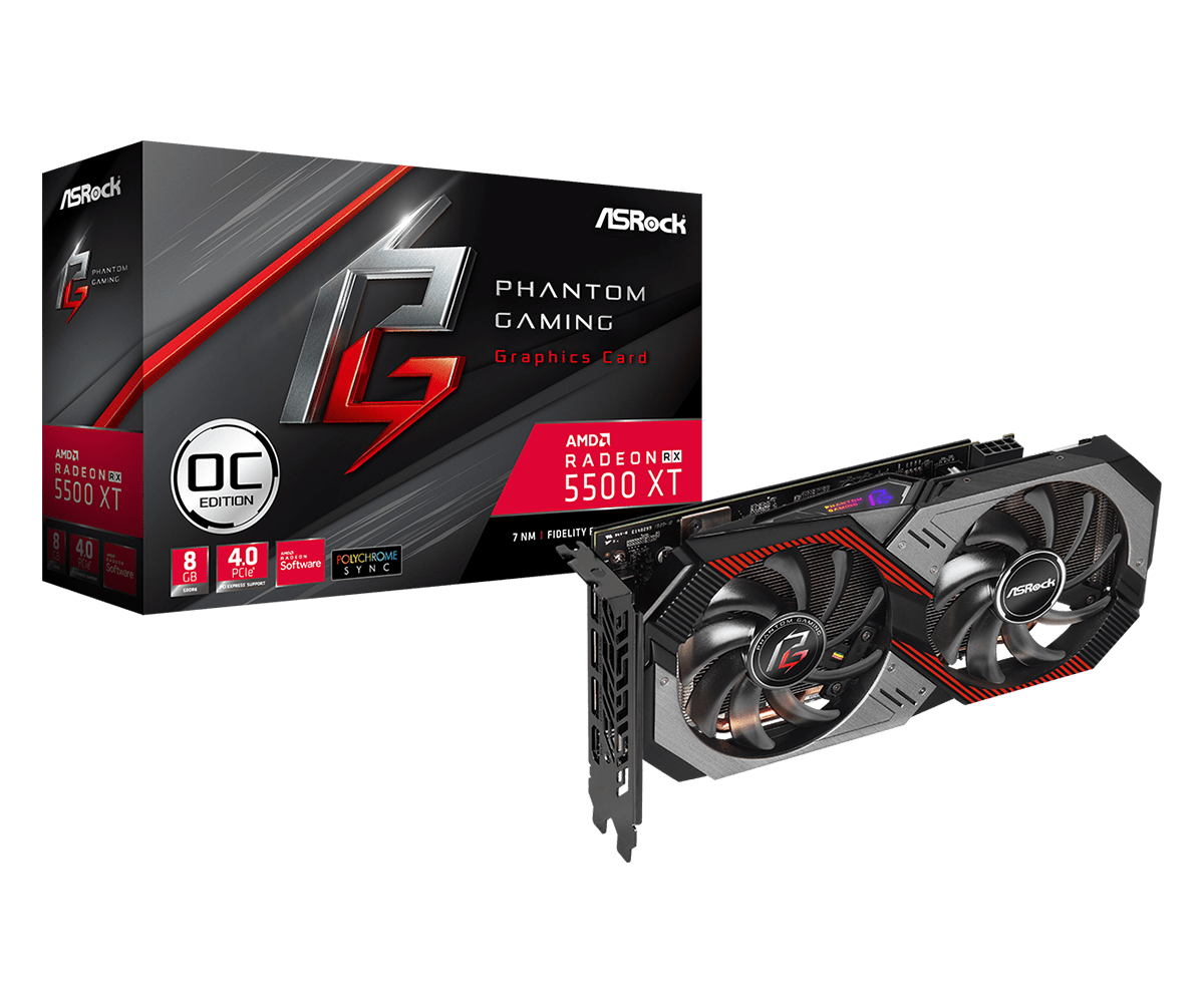 Radeon RX 5500 XT Phantom Gaming D 8G OC