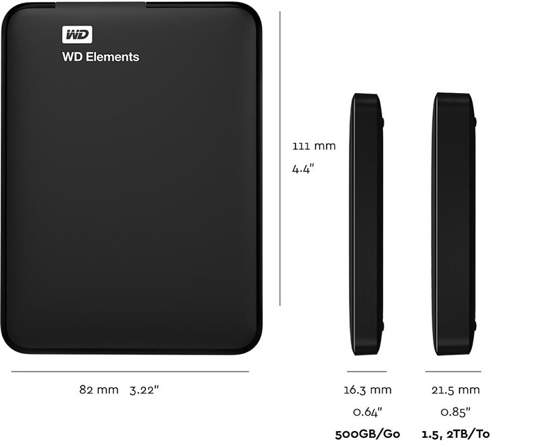 WD Elements Portable 2TB 2.5 inch USB 3.0 - WDBU6Y0020BBK-WESN