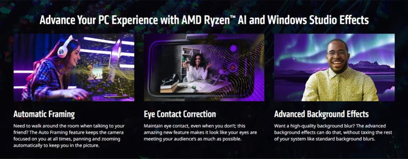AMD AI hỗ trợ các tính năng tự động trong Windows Studio Effects