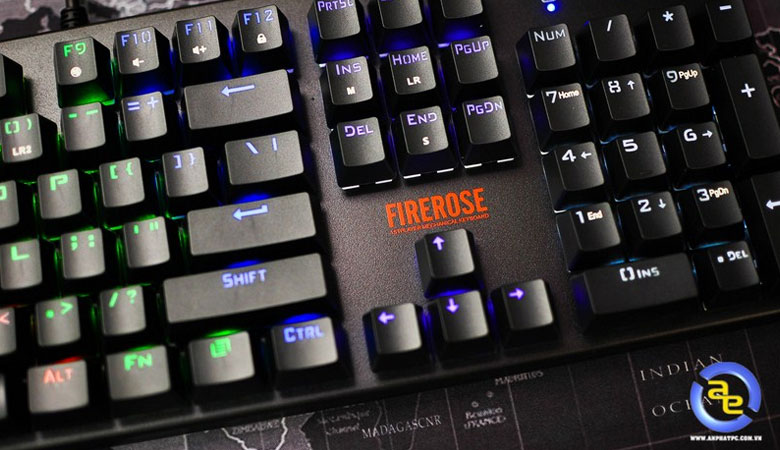 bàn phím cơ 1stplayer Firerose MK3 V2 có dãy đèn LED siêu bắt mắt