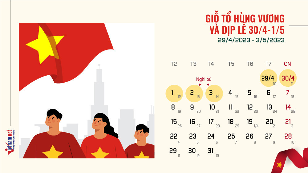 30/4 1/5 năm 2024 nghỉ mấy ngày