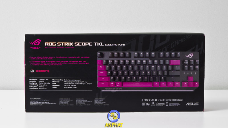 Asus ROG Strix Scope TKL Electro Punk Mechanical Gaming Keyboard Cherry Blue Switch – ANPHATPC.COM.VN