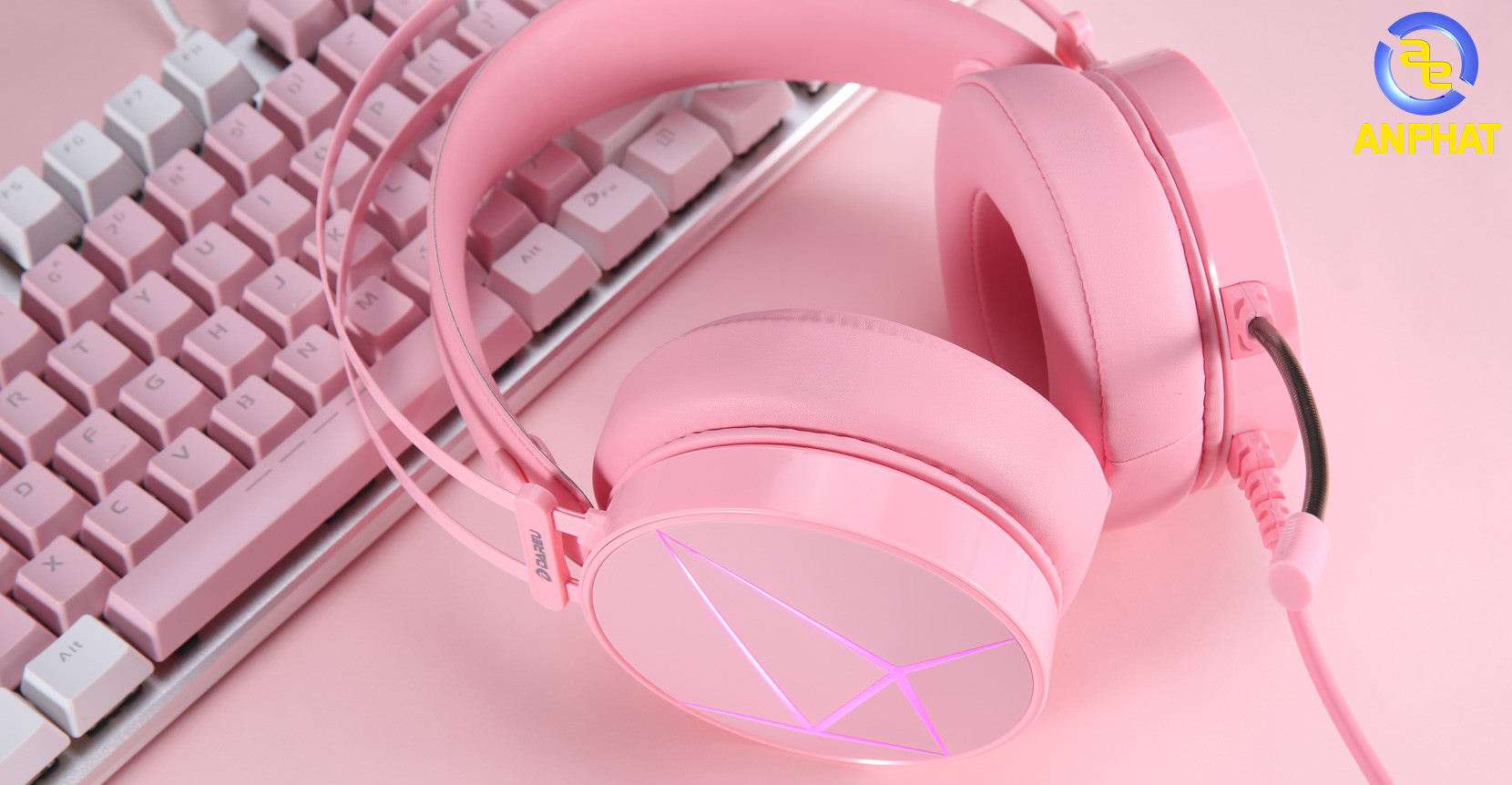 Kết quả hình ảnh cho Tai nghe DareU EH722s Queen Pink 7.1